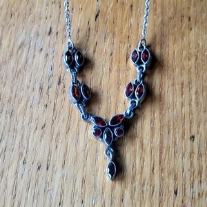 Garnet and silver necklace